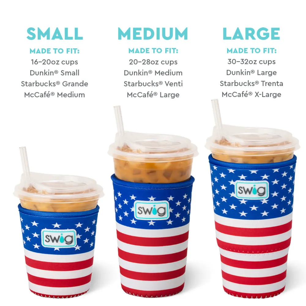 Swig Life Drink Coolies New Sizes!|All American^All American Large Iced Cup Coolie