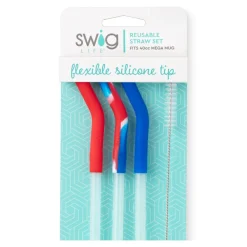 Swig Life Lids, Straws + More|Mega Mugs^All American Mega Mug Reusable Straw Set -