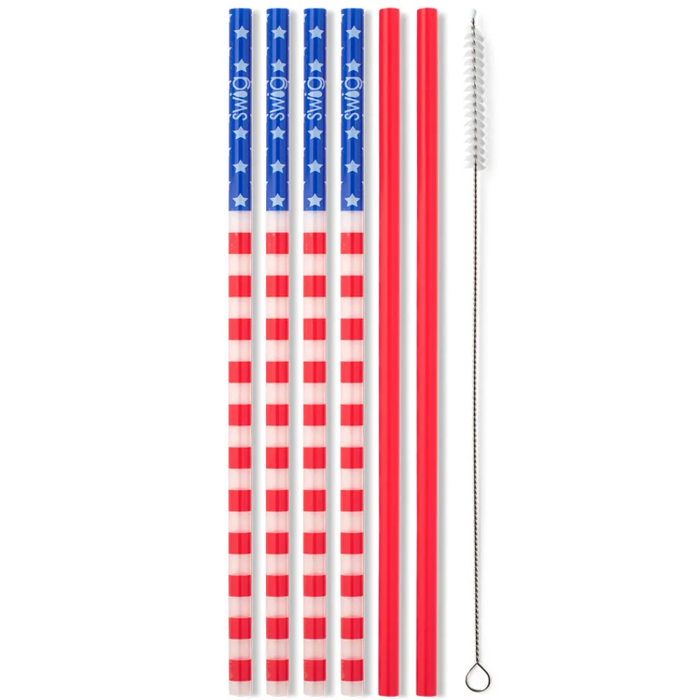 Swig Life Lids, Straws + More|All American^All American Reusable Straw Set -