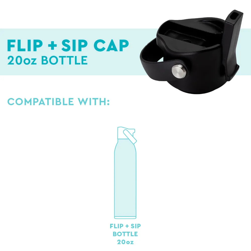 Swig Life Lids, Straws + More|Water Bottles^Black Flip & Sip Cap 20oz Bottle |