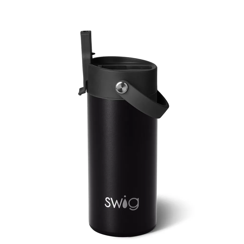 Swig Life Tumblers New Sizes!|Water Bottles^Black Flip + Sip Slim Tumbler 12oz
