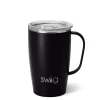 Swig Life Travel Mugs|Solids^Black Insulated Travel Mug (18oz) -