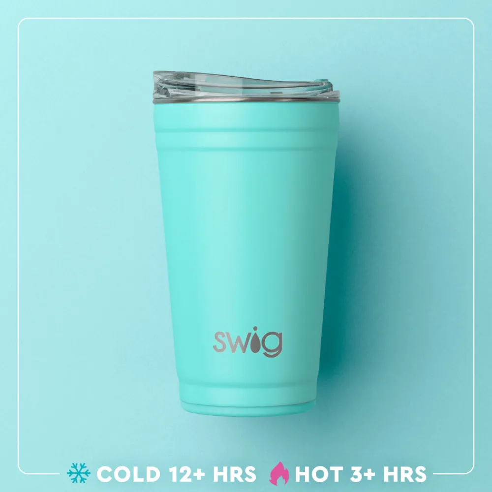 Swig Life Tumblers New Sizes!|Solids^Black 24oz Insulated Party Cup -