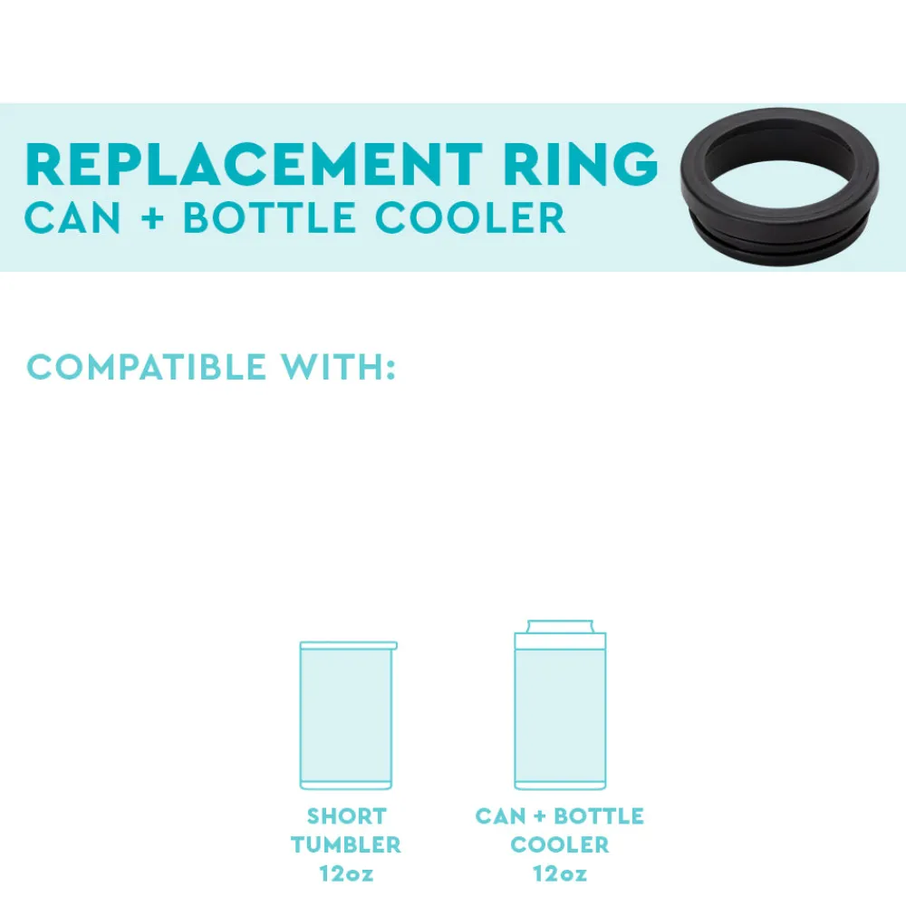 Swig Life Lids, Straws + More|Wine + Cocktails^Black Replacement Ring for 12oz Can + Bottle Cooler -