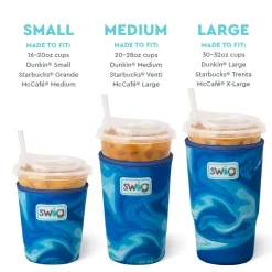Swig Life Drink Coolies New Sizes!|Blue Lagoon^Blue Lagoon Large Iced Cup Coolie