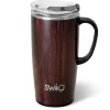 Swig Life Travel Mugs|Bourbon Barrel^Bourbon Barrel 22oz Travel Mug with handle -