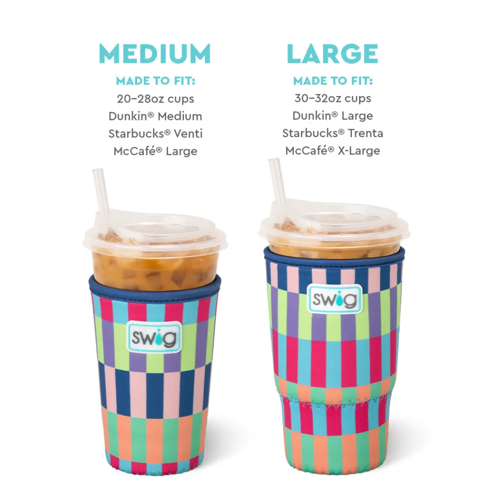 Swig Life Drink Coolies New Sizes!|Brite Stripe^Brite Stripe Large Iced Cup Coolie