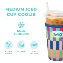 Swig Life Drink Coolies New Sizes!|Brite Stripe^Brite Stripe Medium Iced Cup Coolie