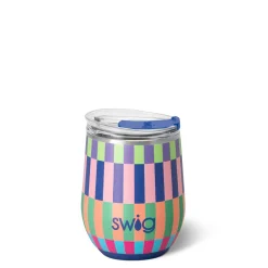 Swig Life Wine + Cocktails|Brite Stripe^Brite Stripe Stemless Wine 12oz