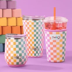 Swig Life Drink Coolies New Sizes!|Check Mate^Check Mate Medium Iced Cup Coolie