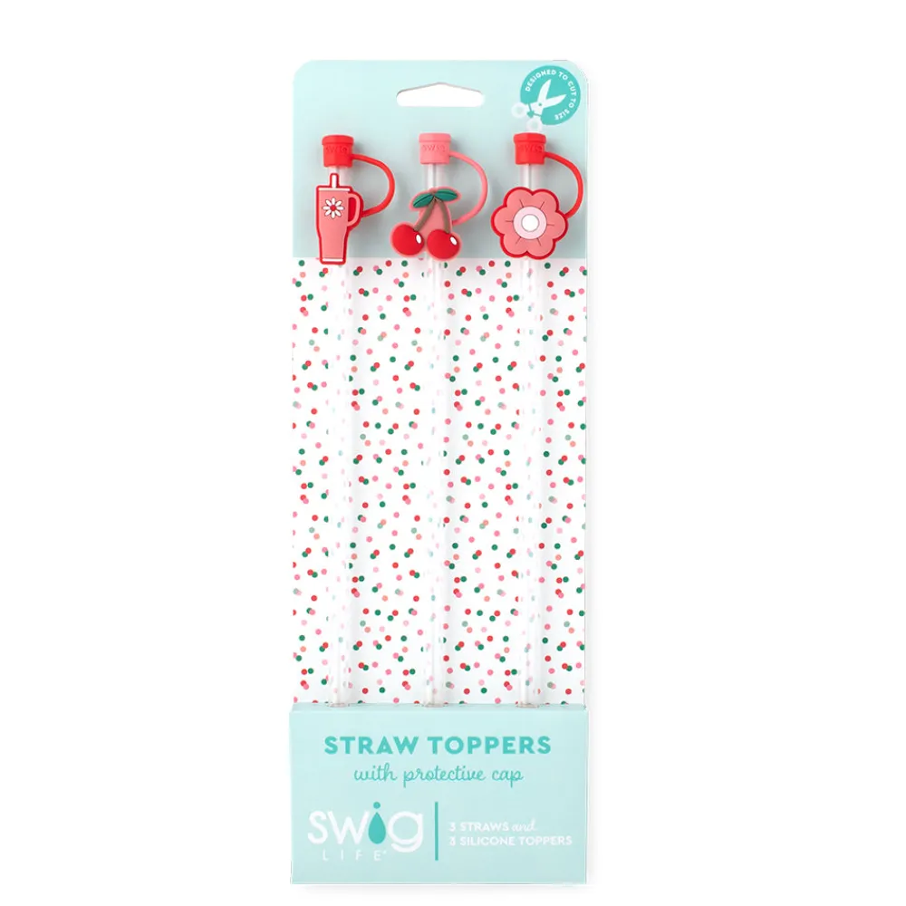 Swig Life Lids, Straws + More|Cherry Pie^Cherry Pie Straw Topper Set