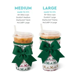 Swig Life Drink Coolies New Sizes!|Christmas Bows^Christmas Bows Large Iced Cup Coolie