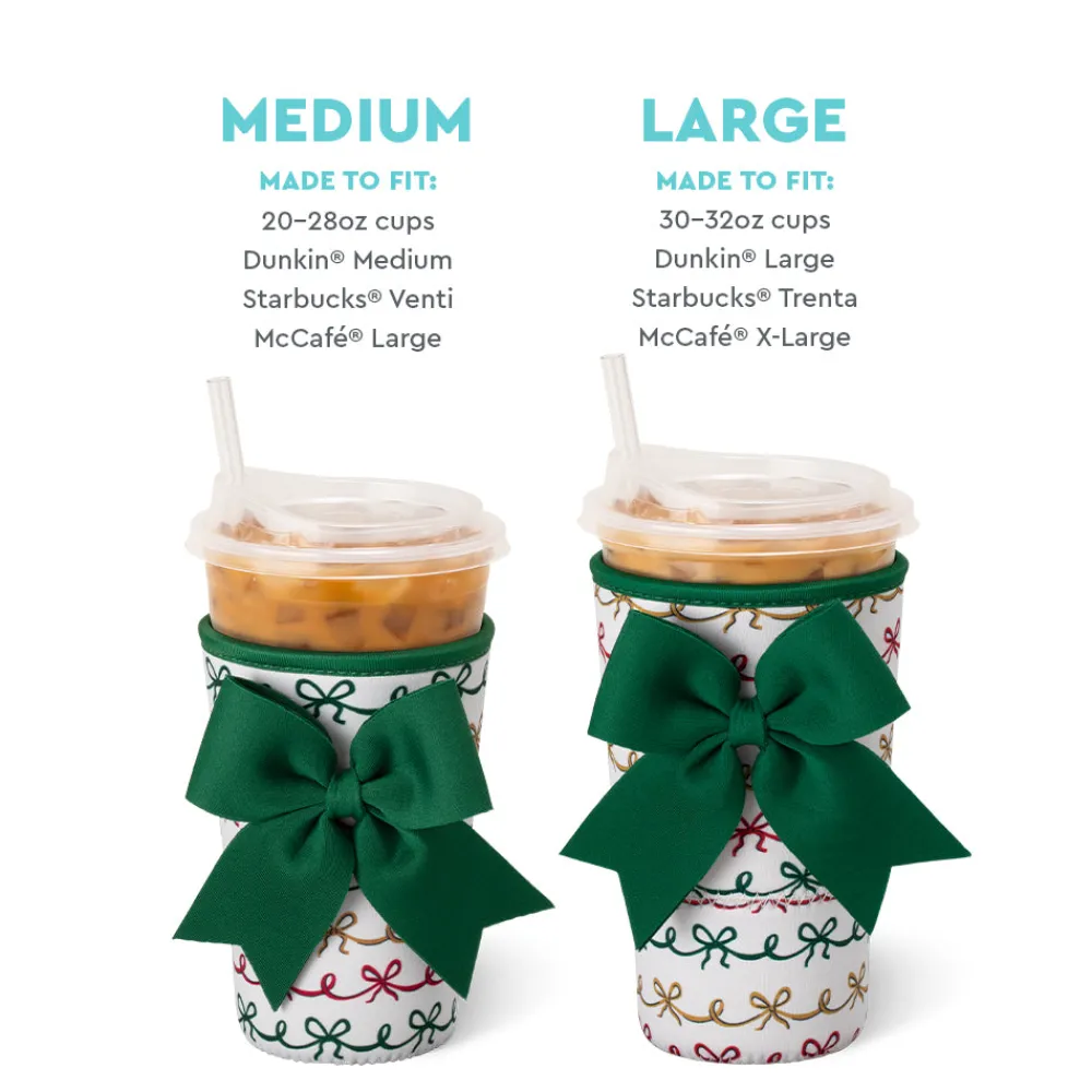 Swig Life Drink Coolies New Sizes!|Christmas Bows^Christmas Bows Large Iced Cup Coolie