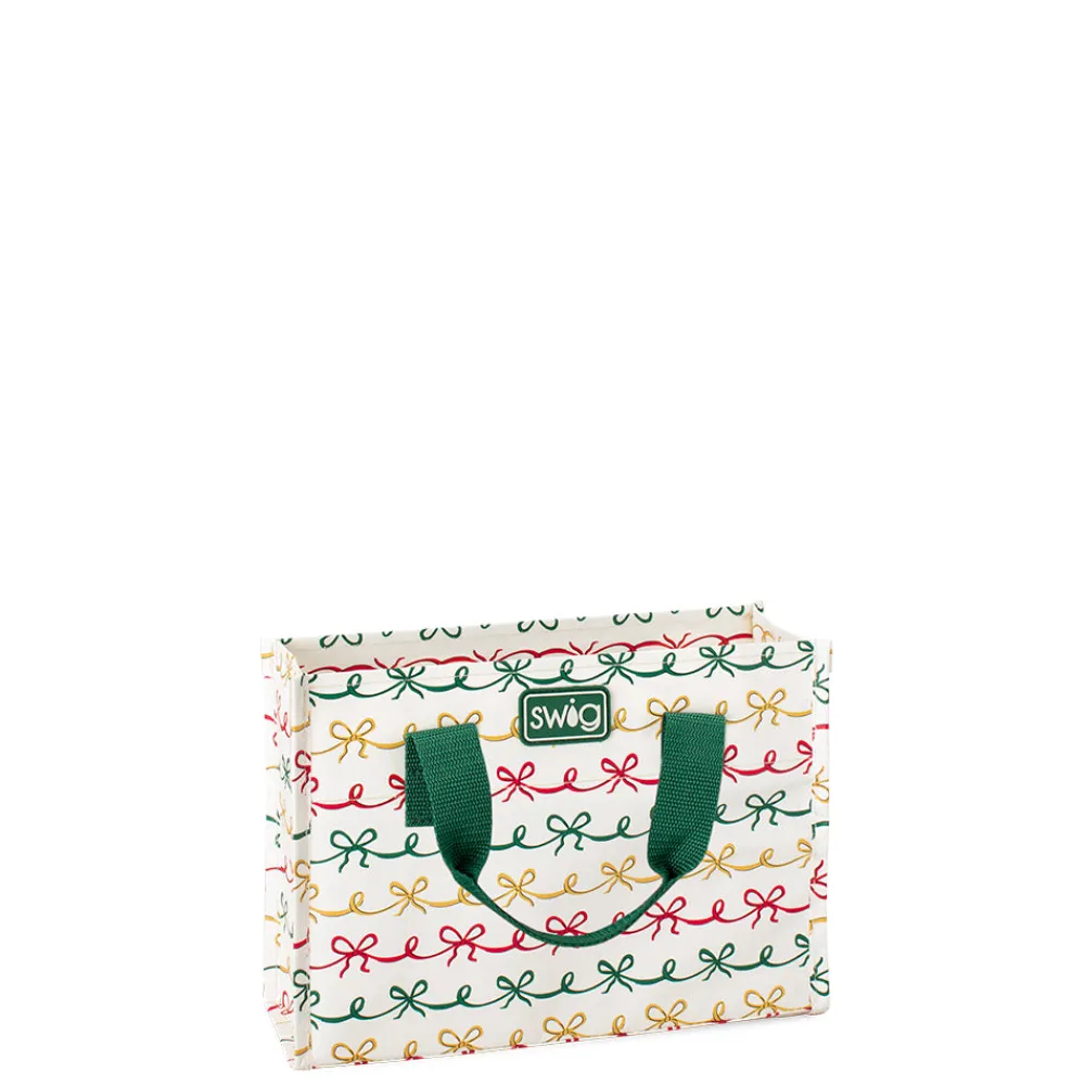 Swig Life Reusable Gift Bags|Christmas Bows^Christmas Bows Small Reusable Gift Bag