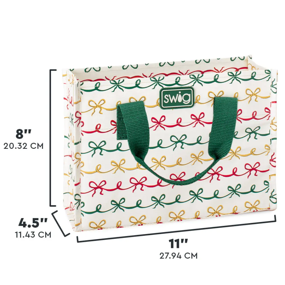 Swig Life Reusable Gift Bags|Christmas Bows^Christmas Bows Small Reusable Gift Bag