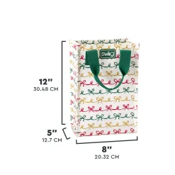 Swig Life Reusable Gift Bags|Christmas Bows^Christmas Bows Tall Reusable Gift Bag