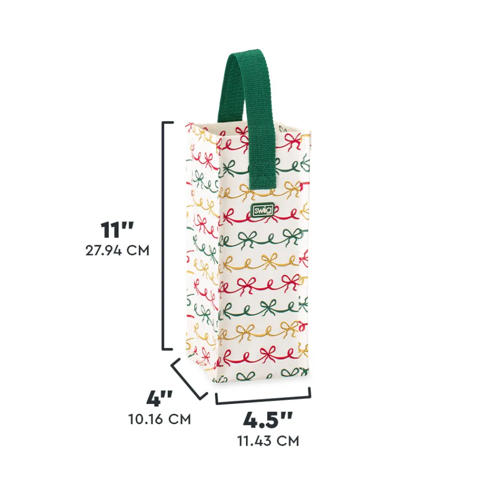 Swig Life Reusable Gift Bags|Christmas Bows^Christmas Bows Wine Reusable Gift Bag