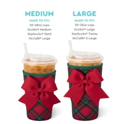 Swig Life Drink Coolies New Sizes!|Christmas Plaid^Christmas Plaid Medium Iced Cup Coolie