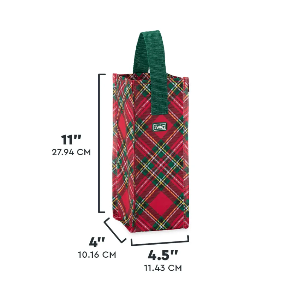 Swig Life Reusable Gift Bags|Christmas Plaid^Christmas Plaid Wine Reusable Gift Bag
