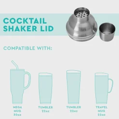 Swig Life Tumblers New Sizes!|Travel Mugs^Cocktail Shaker Lid & Top (Stainless Steel) -