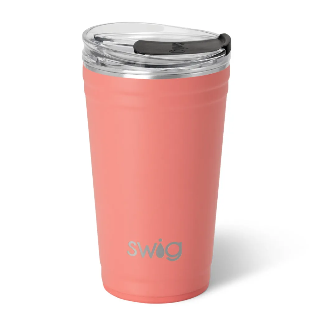 Swig Life Tumblers New Sizes!|Solids^Coral 24oz Insulated Party Cup -