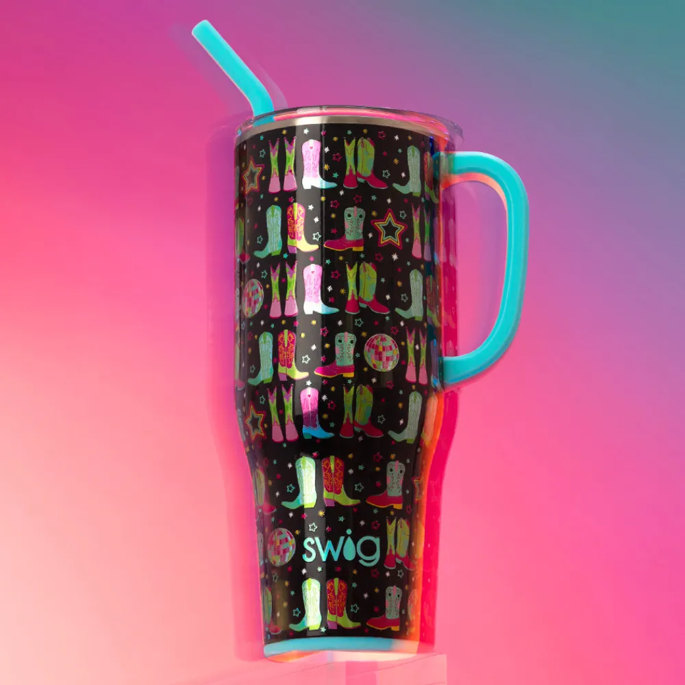 Swig Life Tumblers New Sizes!|Travel Mugs^Disco Cowgirl 40oz Mega Mug with handle -
