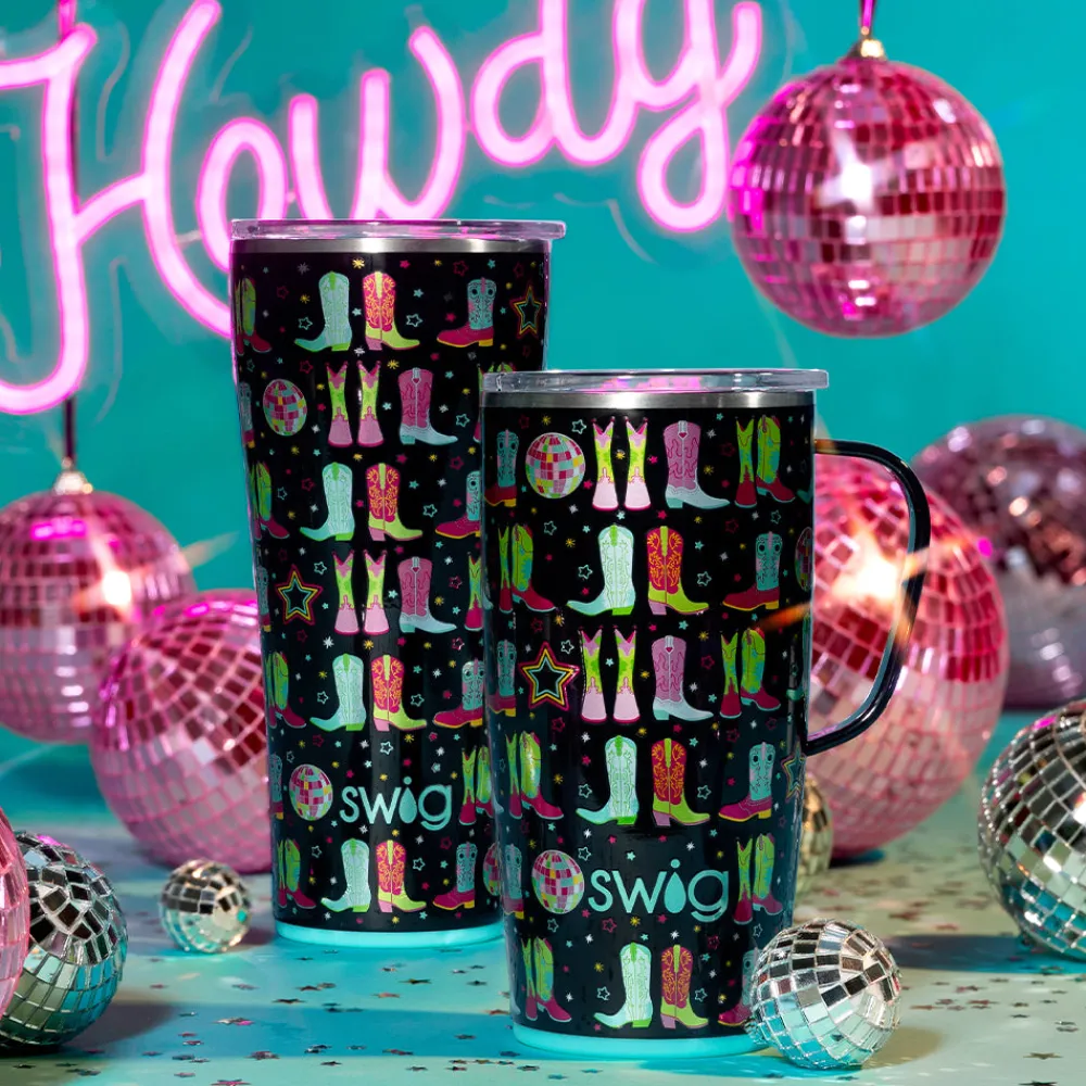 Swig Life Travel Mugs|Disco Cowgirl^Disco Cowgirl 22oz Travel Mug with handle -
