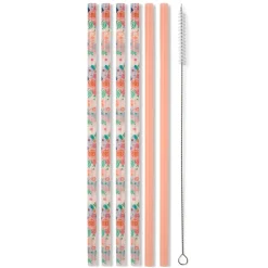 Swig Life Lids, Straws + More|Full Bloom^Full Bloom + Coral Reusable Straw Set