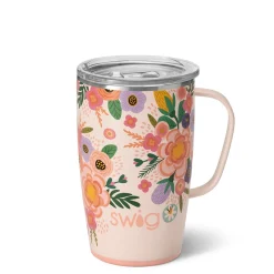 Swig Life Travel Mugs|Full Bloom^Full Bloom 18oz Travel Mug with Handle -