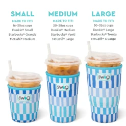 Swig Life Drink Coolies New Sizes!|Glacier Stripe^Glacier Stripe Large Iced Cup Coolie