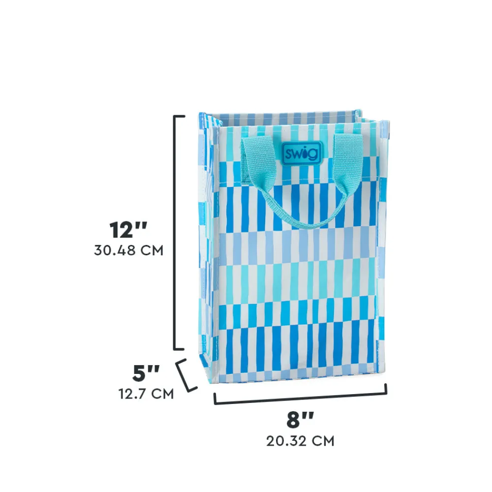 Swig Life Reusable Gift Bags|Glacier Stripe^Glacier Stripe Tall Reusable Gift Bag