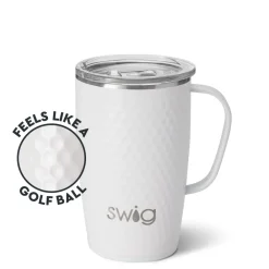 Swig Life Travel Mugs|Golf Ball^Golf Ball 18oz Travel Mug w/ Handle -