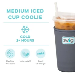 Swig Life Drink Coolies New Sizes!|Gameday^Grey Medium Iced Cup Coolie