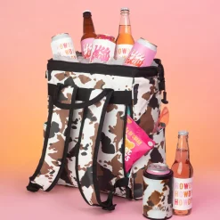 Swig Life Coolers|Hayride^Hayride Cow Print Packi Backpack Cooler -
