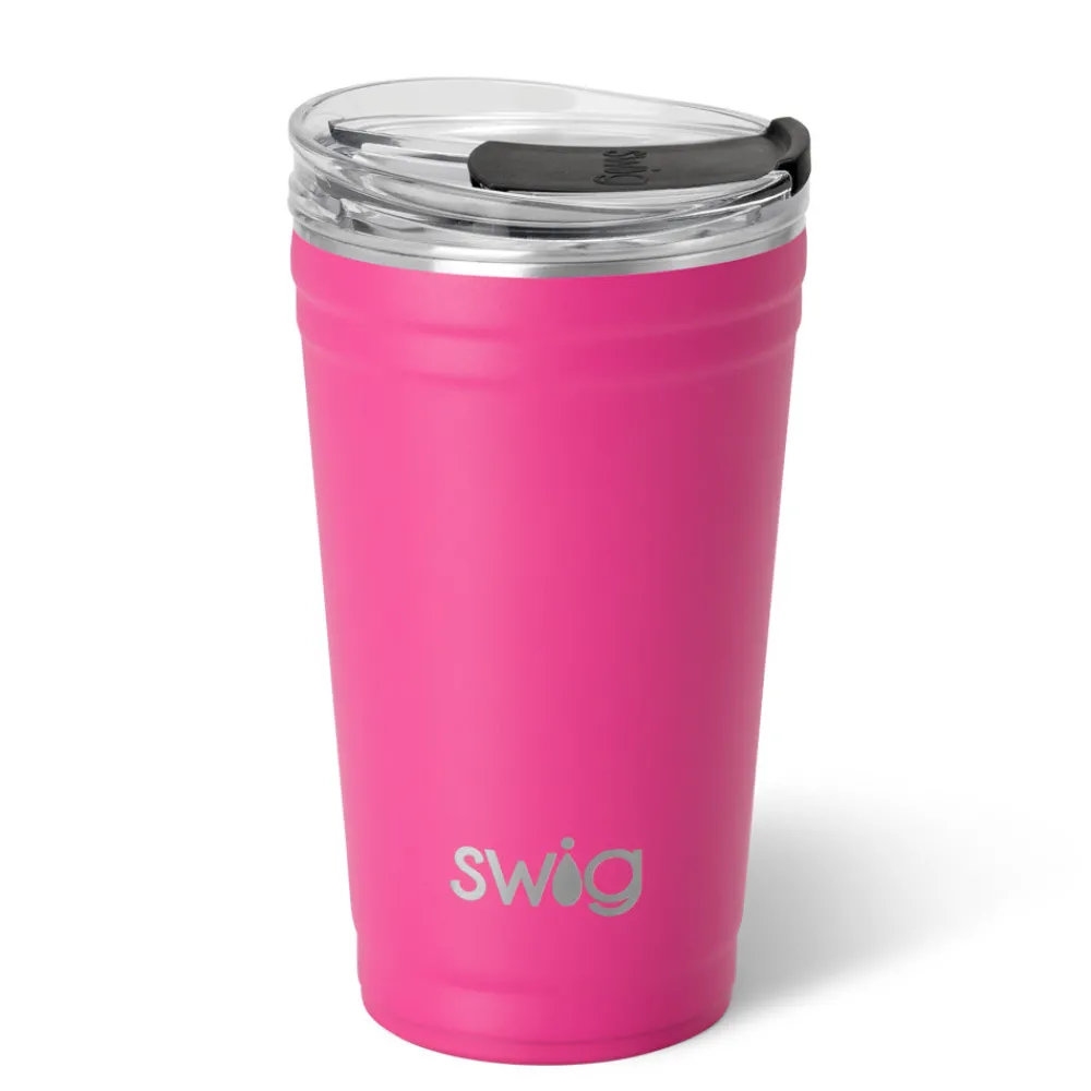 Swig Life Tumblers New Sizes!|Solids^Hot Pink 24oz Insulated Party Cup -