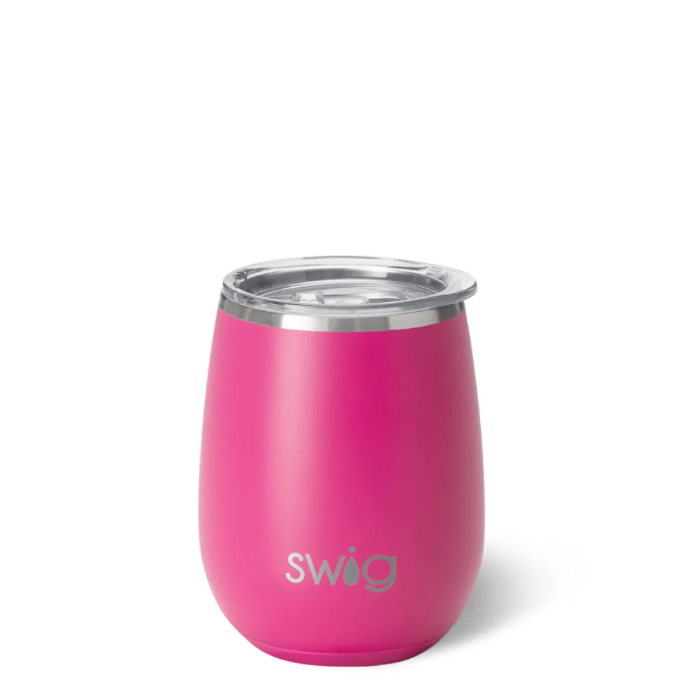 Swig Life Wine + Cocktails|Solids^Hot Pink Stemless Wine 14oz