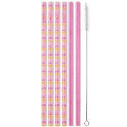 Swig Life Lids, Straws + More|Howdy Y'All^Howdy Y'all + Pink Glitter Reusable Straw Set