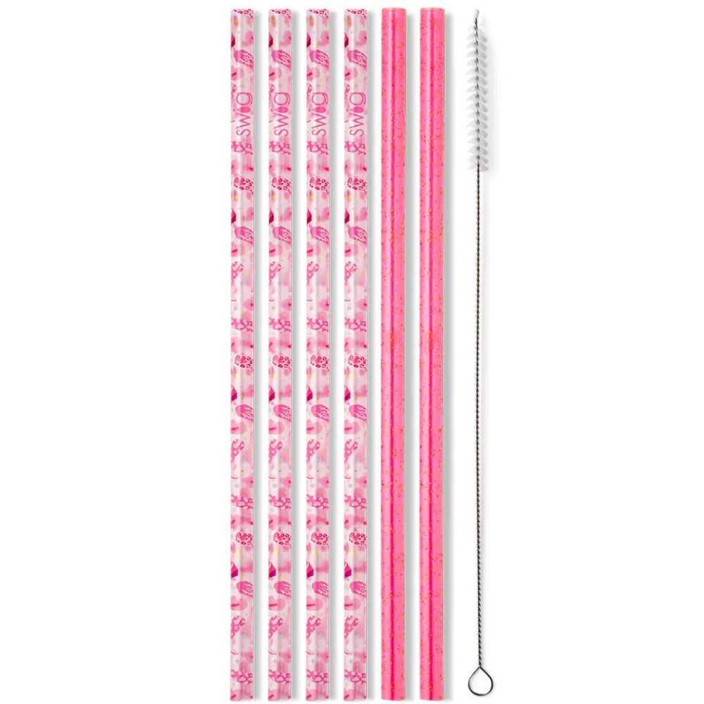 Swig Life Lids, Straws + More|Let's Go Girls^Let's Go Girls + Pink Glitter Reusable Straw Set