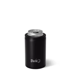 Swig Life Wine + Cocktails|Solids^Matte Black 12oz Can + Bottle Cooler -
