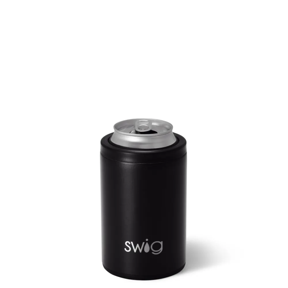 Swig Life Wine + Cocktails|Solids^Matte Black 12oz Can + Bottle Cooler -