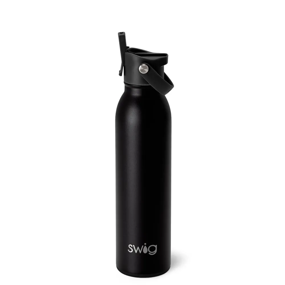 Swig Life Water Bottles|Solids^Matte Black 20oz Flip + Sip Water Bottle -
