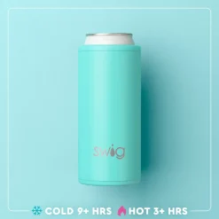 Swig Life Wine + Cocktails|Solids^Matte Black 12oz Insulated Skinny Can Cooler -