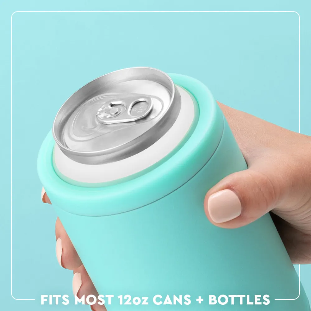 Swig Life Wine + Cocktails|Solids^Matte Coral 12oz Insulated Can + Bottle Cooler -