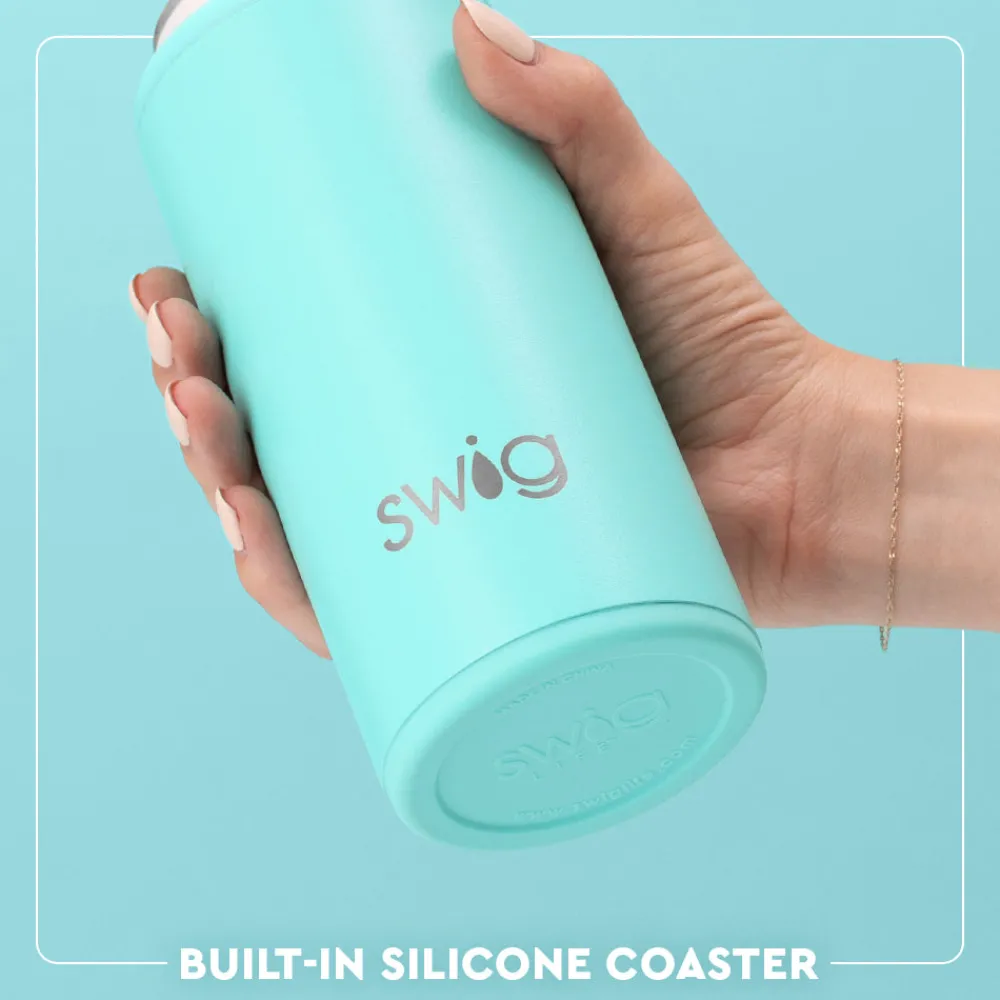 Swig Life Wine + Cocktails|Solids^Matte Crimson 12oz Insulated Skinny Can Cooler -