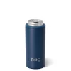 Swig Life Wine + Cocktails|Solids^Matte Navy Blue 12oz Insulated Skinny Can Cooler -