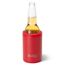 Swig Life Wine + Cocktails|Solids^Matte Red 12oz Insulated Can + Bottle Cooler -