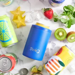 Swig Life Wine + Cocktails|Solids^Matte Royal Blue 12oz Insulated Can + Bottle Cooler -