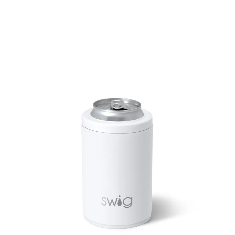 Swig Life Wine + Cocktails|Solids^Matte White 12oz Insulated Can + Bottle Cooler -