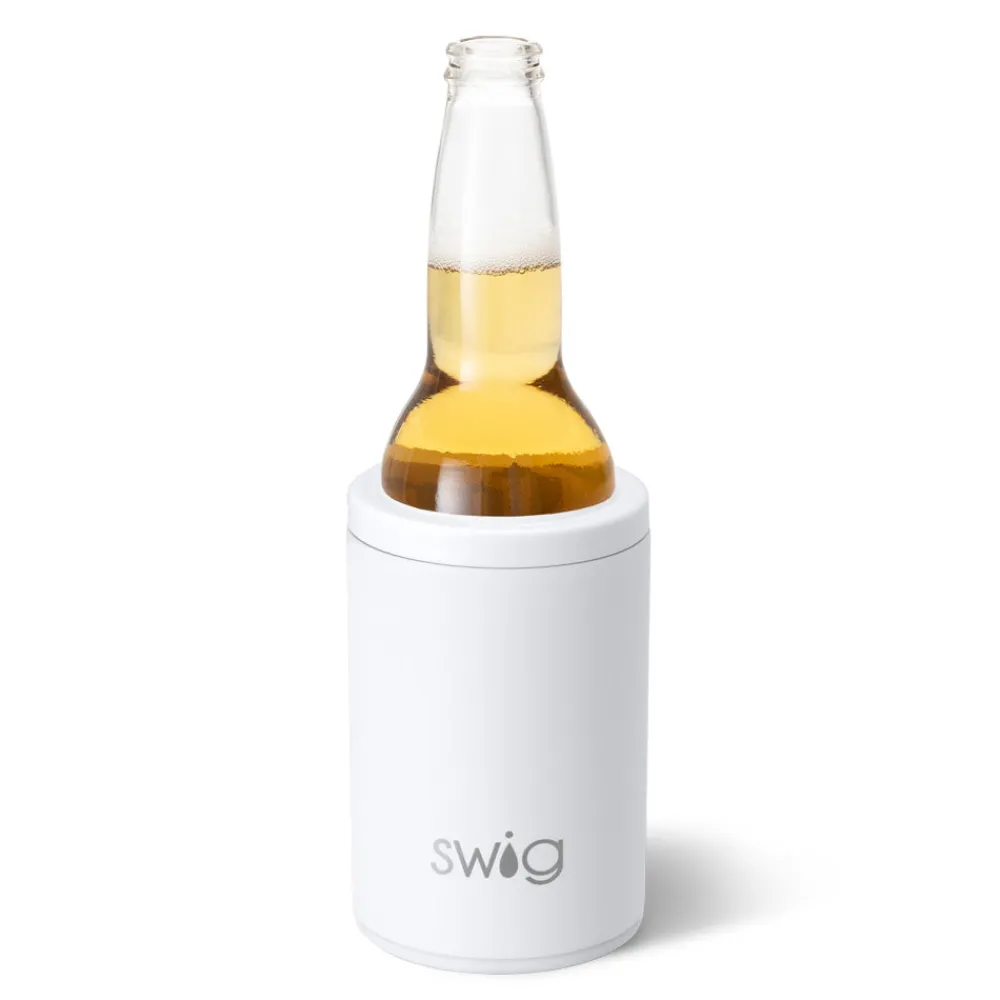 Swig Life Wine + Cocktails|Solids^Matte White 12oz Insulated Can + Bottle Cooler -