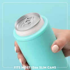 Swig Life Wine + Cocktails|Solids^Matte White 12oz Insulated Skinny Can Cooler -